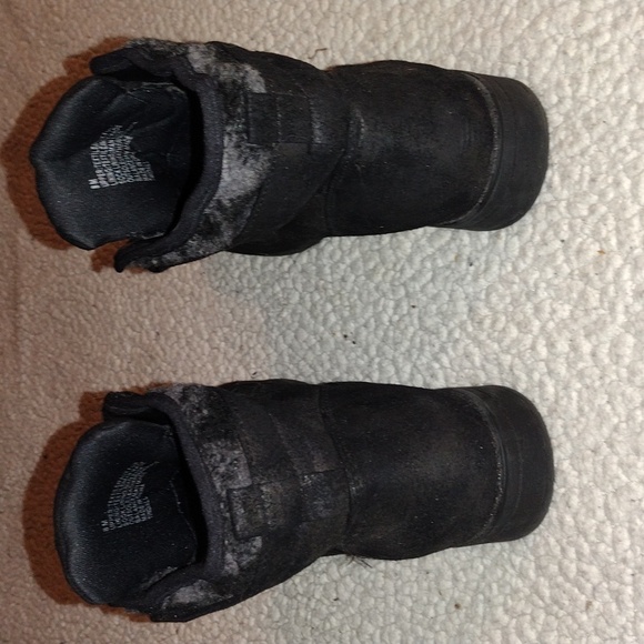 White Mt. Size 8 Women's Winter Ankle Boots Booties Black Gray Faux Fur Suede - Picture 4 of 7